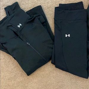 UA Cold Gear Black Half Zip and Leggings